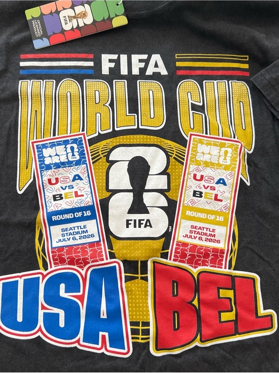 Fifa Other - FIFA World Cup USA vs BEL Graphic Short Sleeve Tee - Black